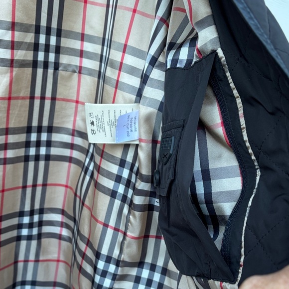 Burberry London Ladies/Men’s Nova Check Black Leather Trim Snap Buttons Jacket-L - Picture 9 of 15